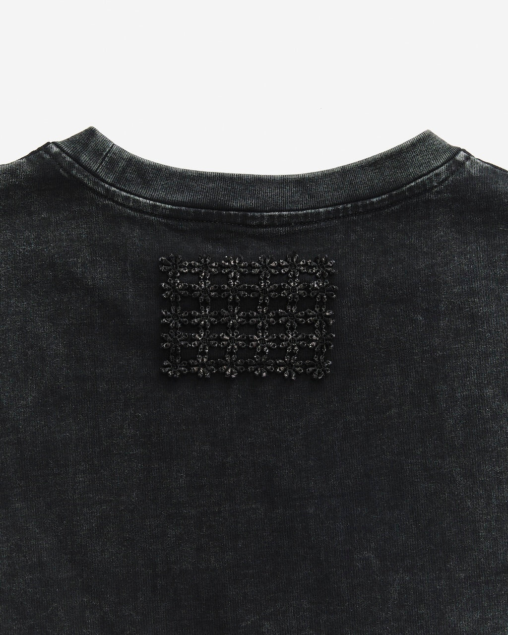 CROP WASHED LACE TEE TOP