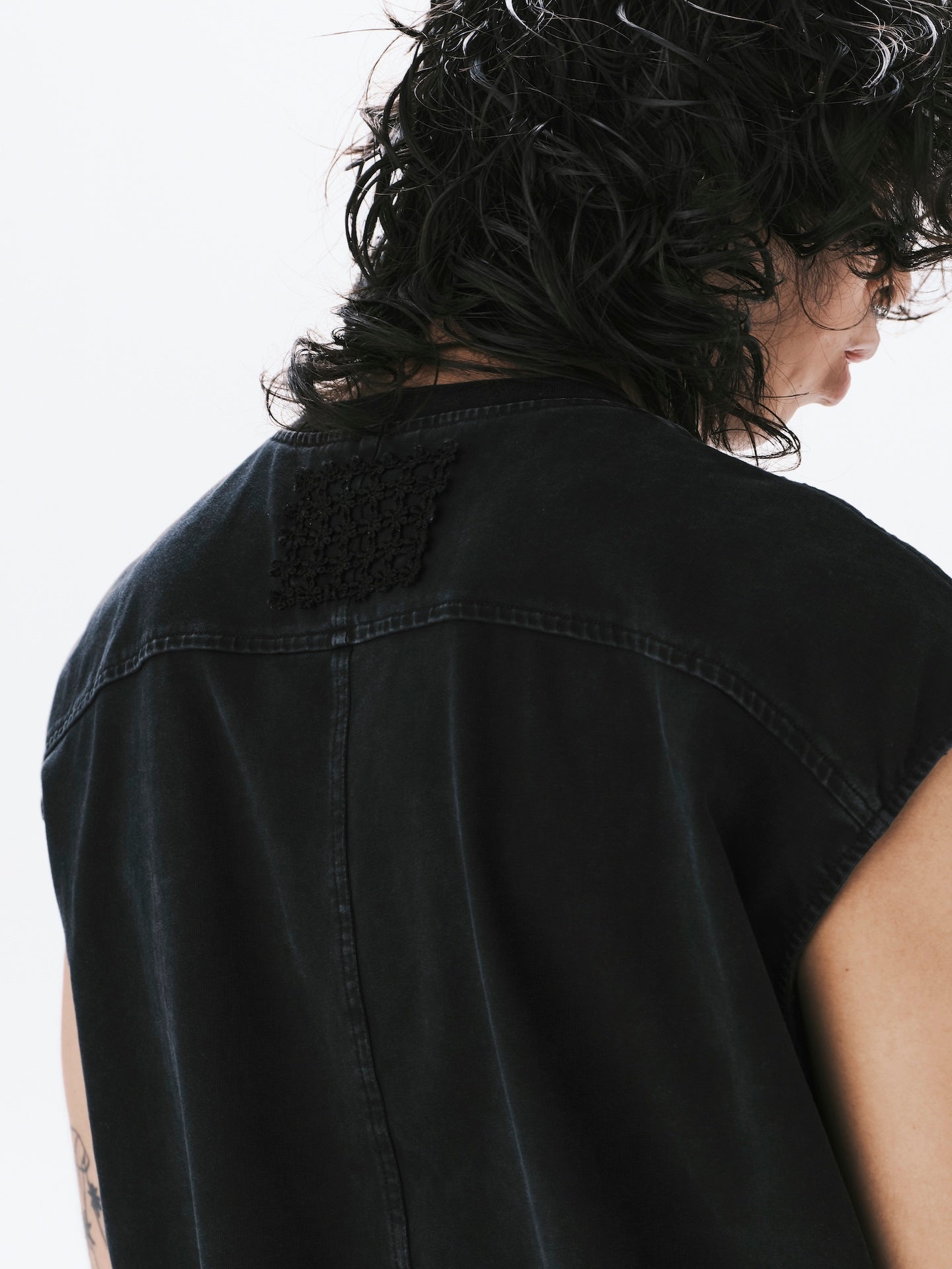 WASHED MUSCLE T-SHIRT BLACK