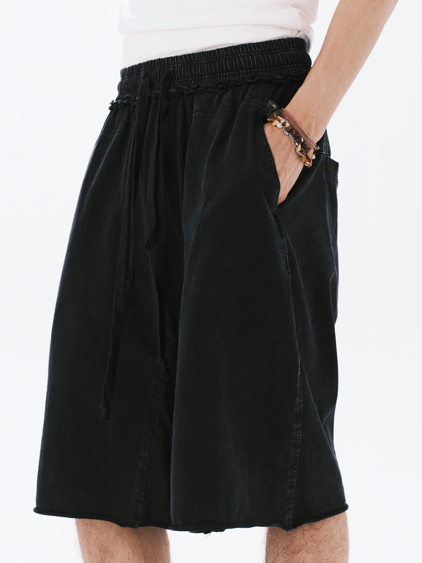 WASHED SWEAT SHORTS BLACK