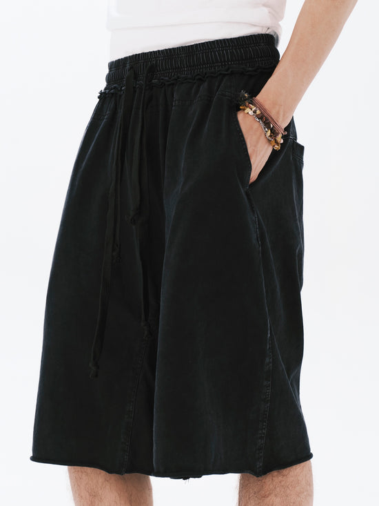 WASHED SWEAT SHORTS BLACK