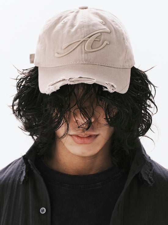 RAW EDGE BASEBALL CAP BEIGE