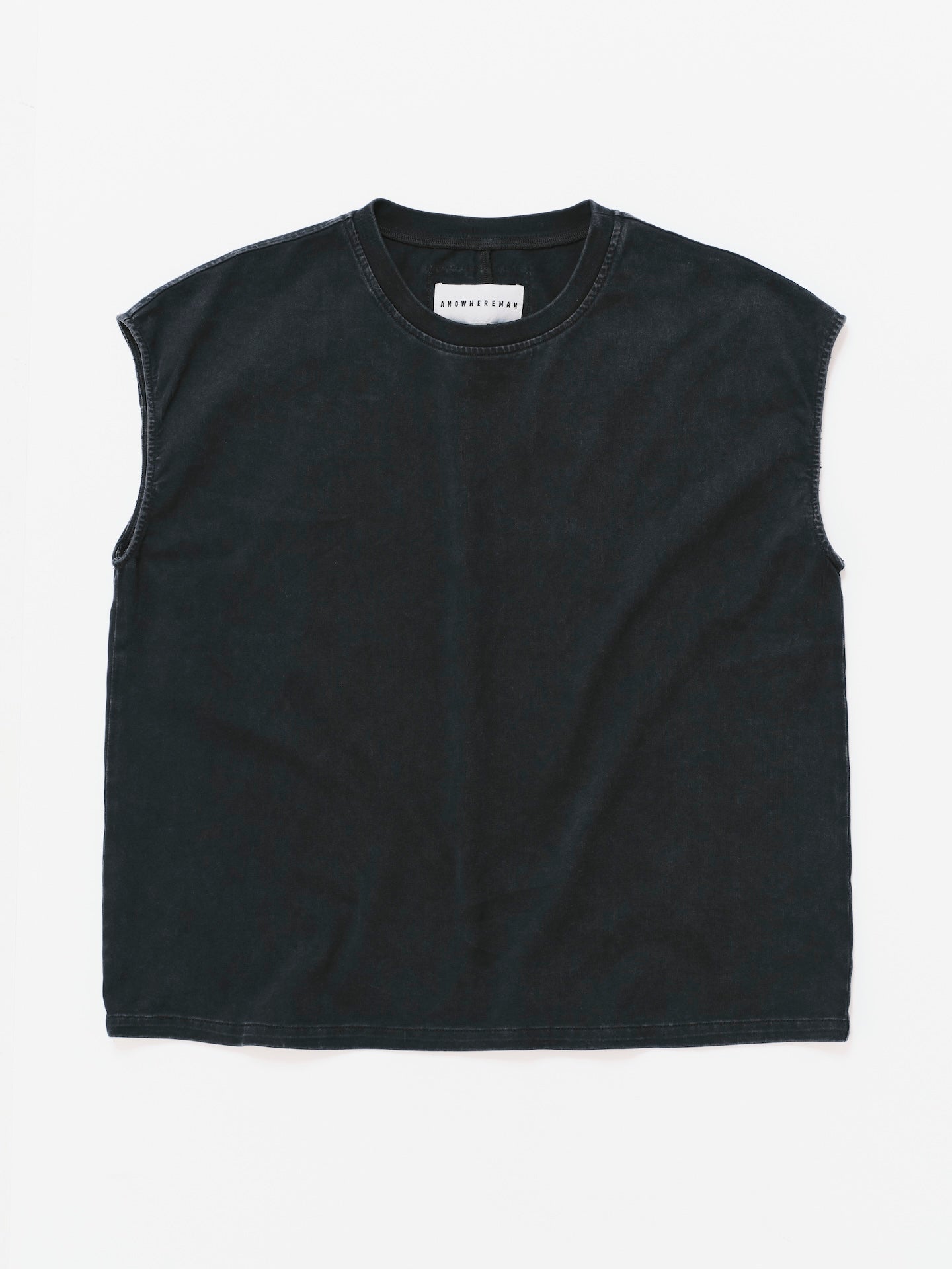 WASHED MUSCLE T-SHIRT BLACK