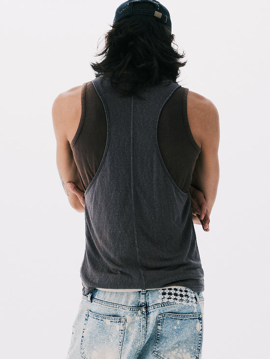DOUBLE LAYERS TANK TOP GREY