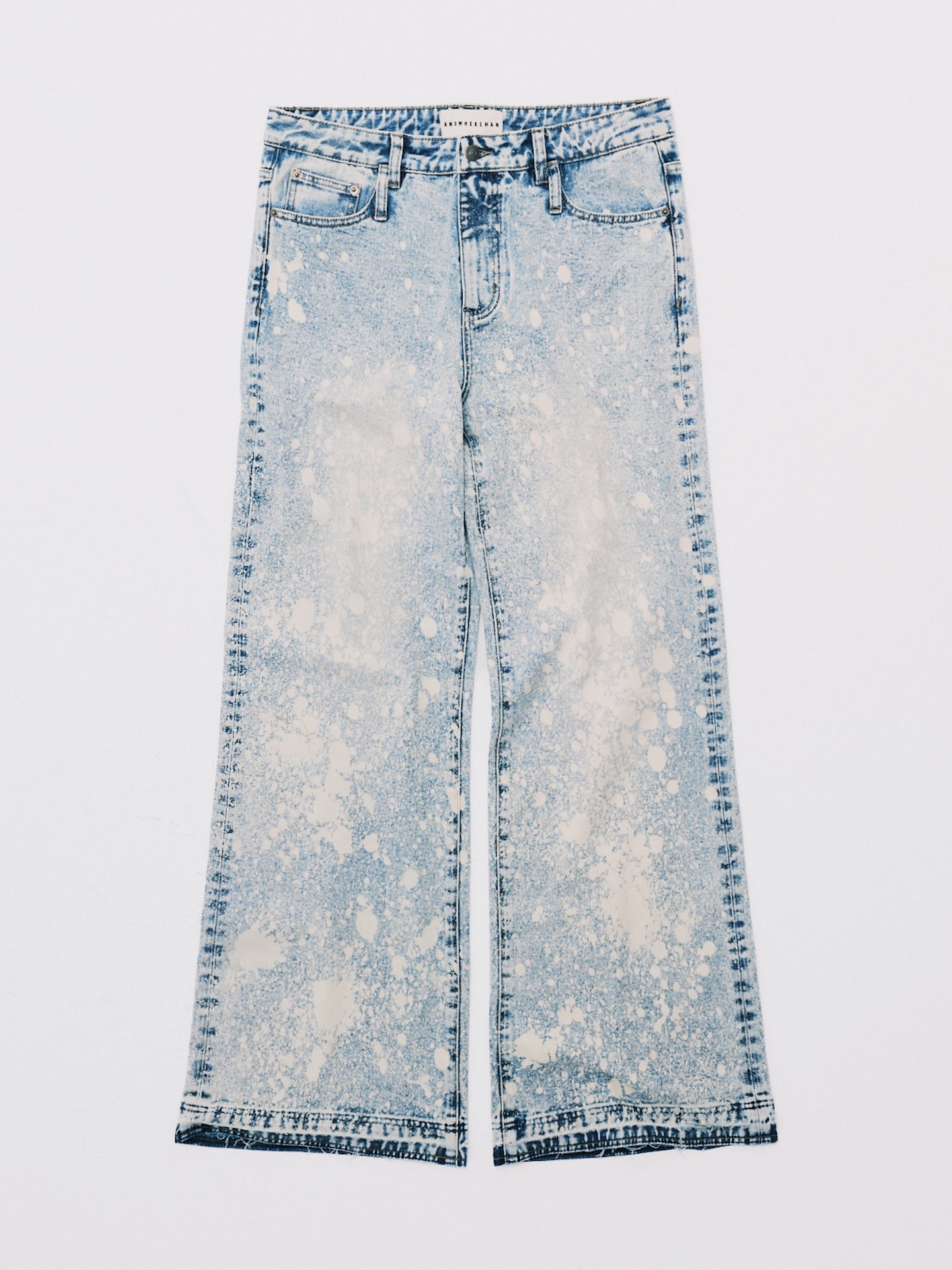 PAINT STRAIGHT LEG DENIM JEANS BLUE