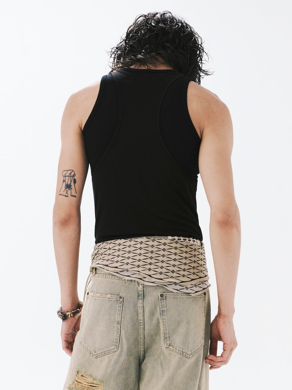 DOUBLE LAYERS TANK TOP BLACK