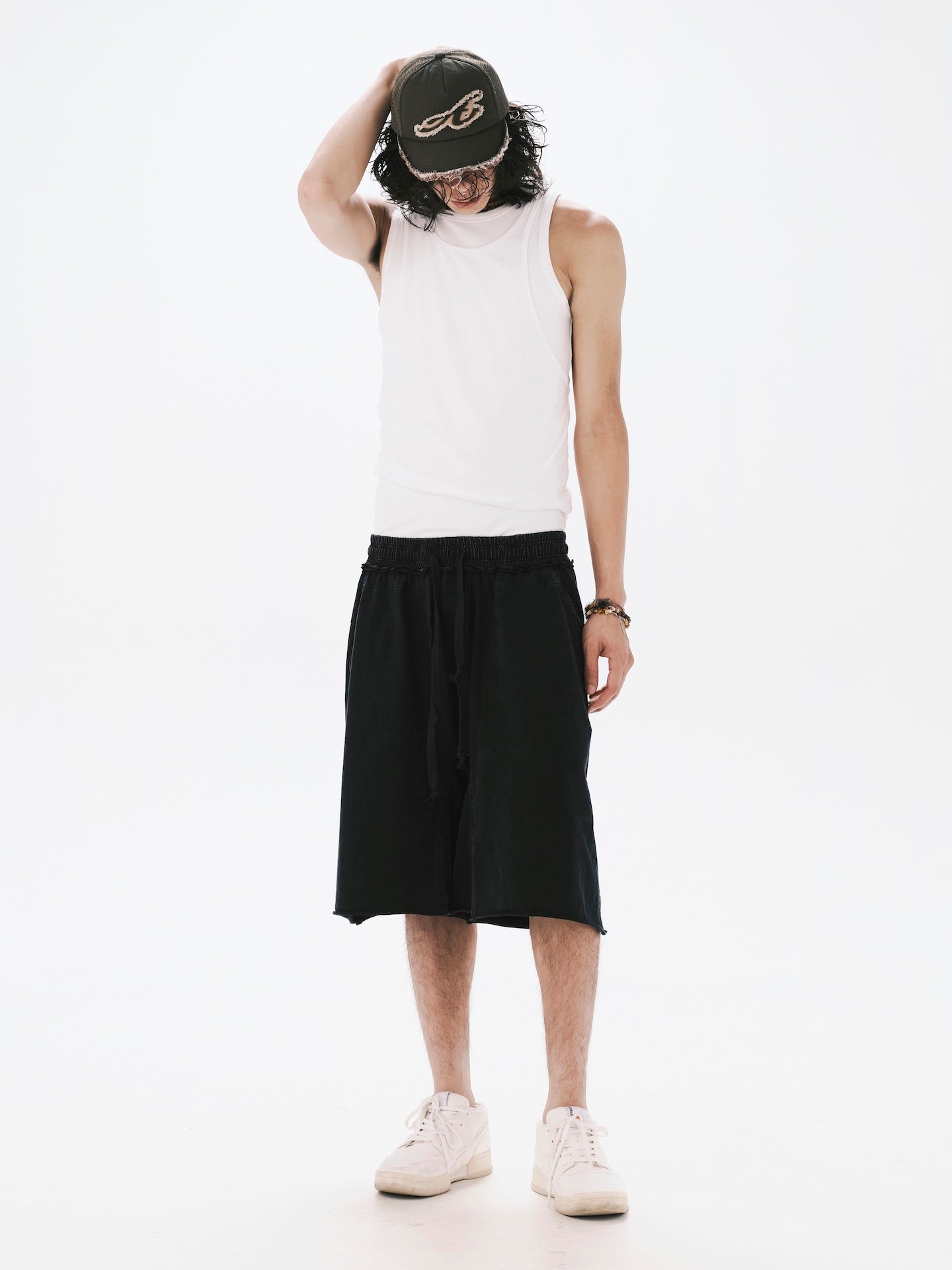 WASHED SWEAT SHORTS BLACK