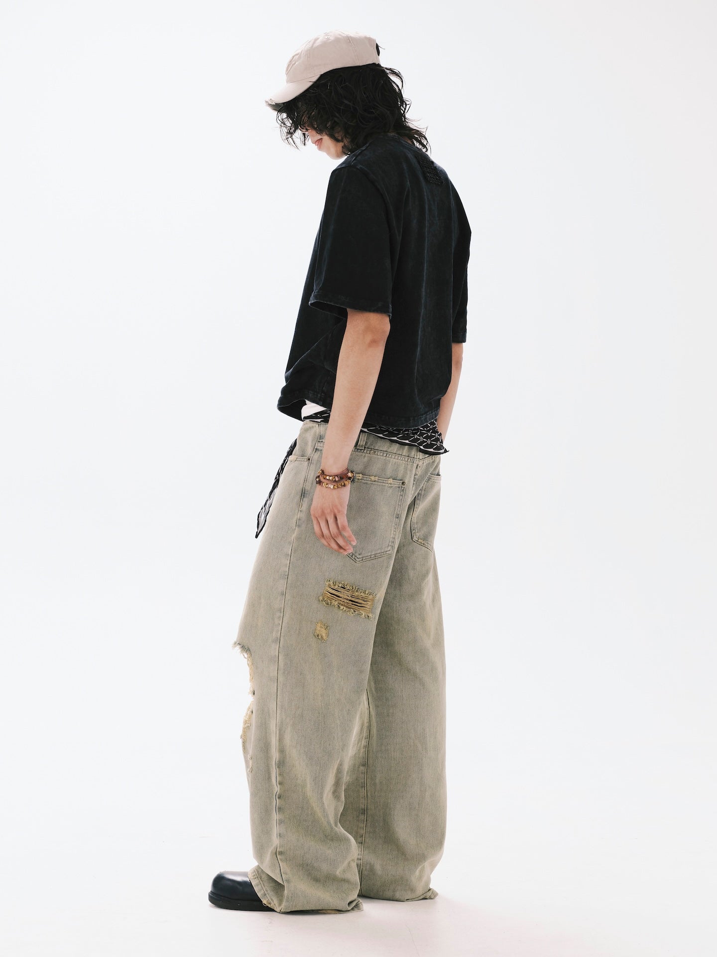 WASHED CROPPED T-SHIRT BLACK