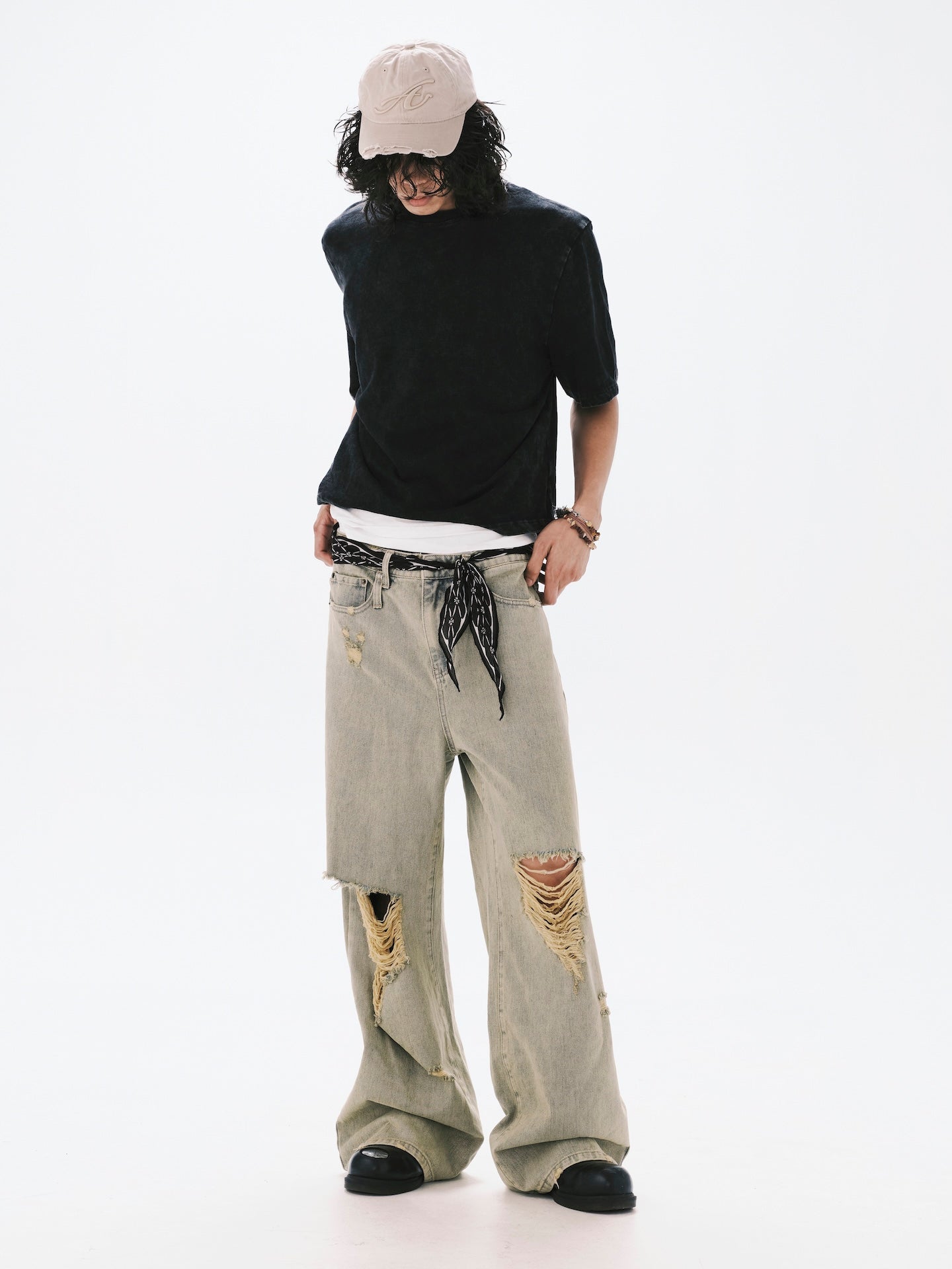 WASHED CROPPED T-SHIRT BLACK