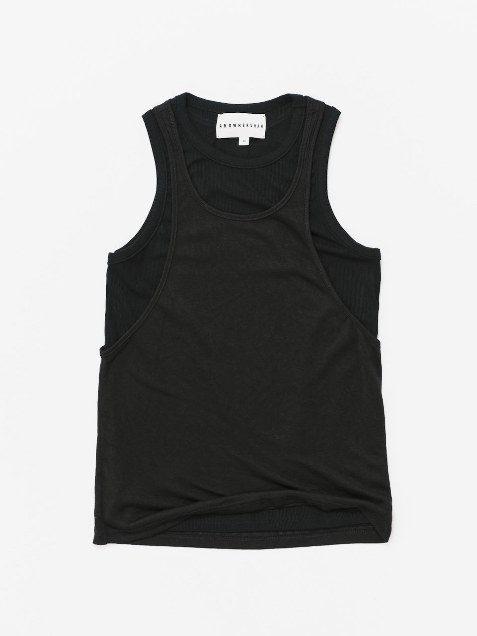 DOUBLE LAYERS TANK TOP BLACK