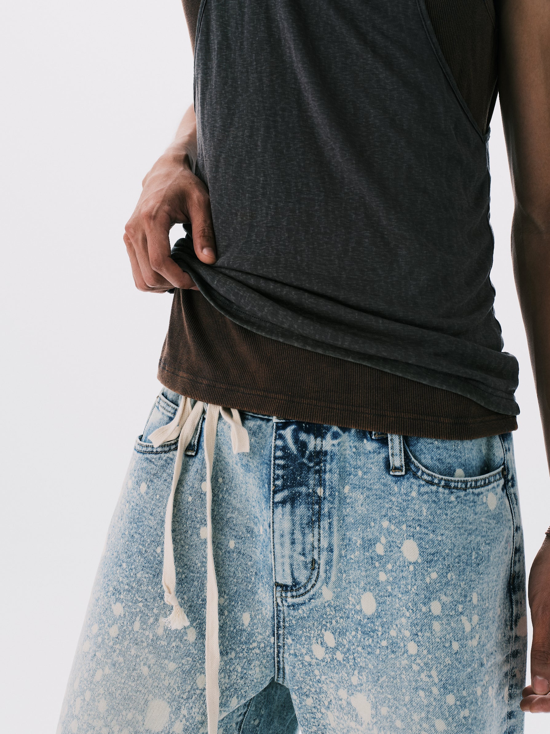 DOUBLE LAYERS TANK TOP GREY