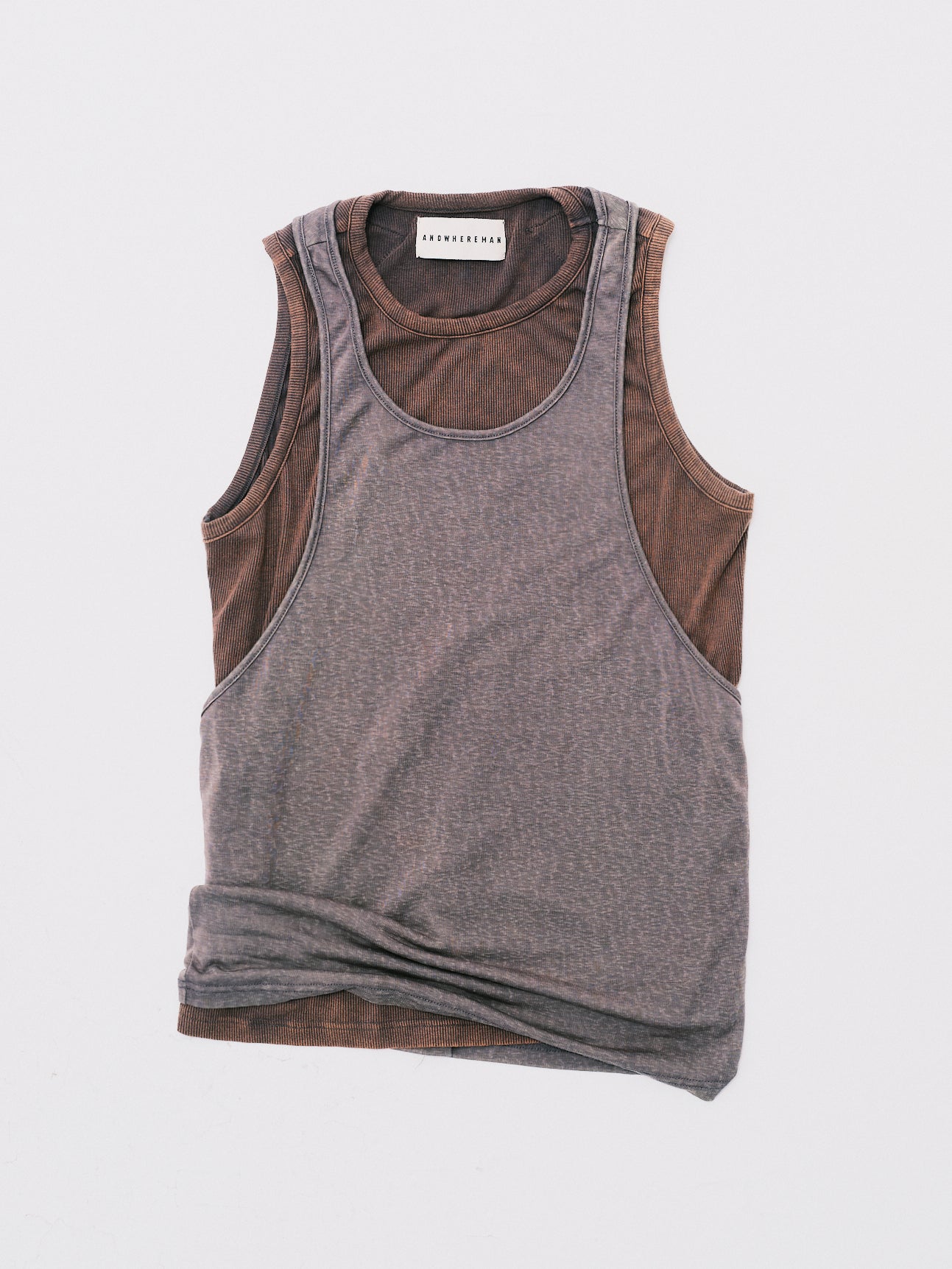 DOUBLE LAYERS TANK TOP GREY