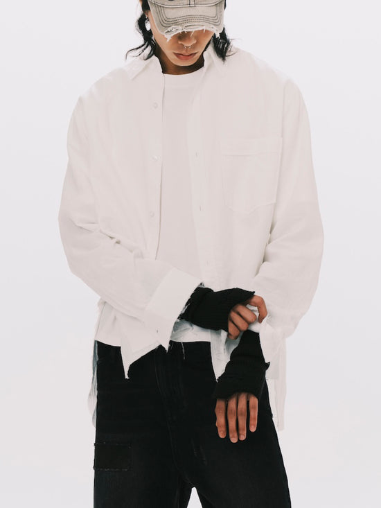 RAW EDGE SHIRT WHITE