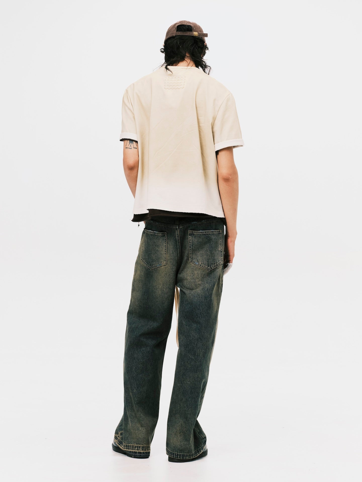 DIRTY WASHED CROPPED TEE DUST
