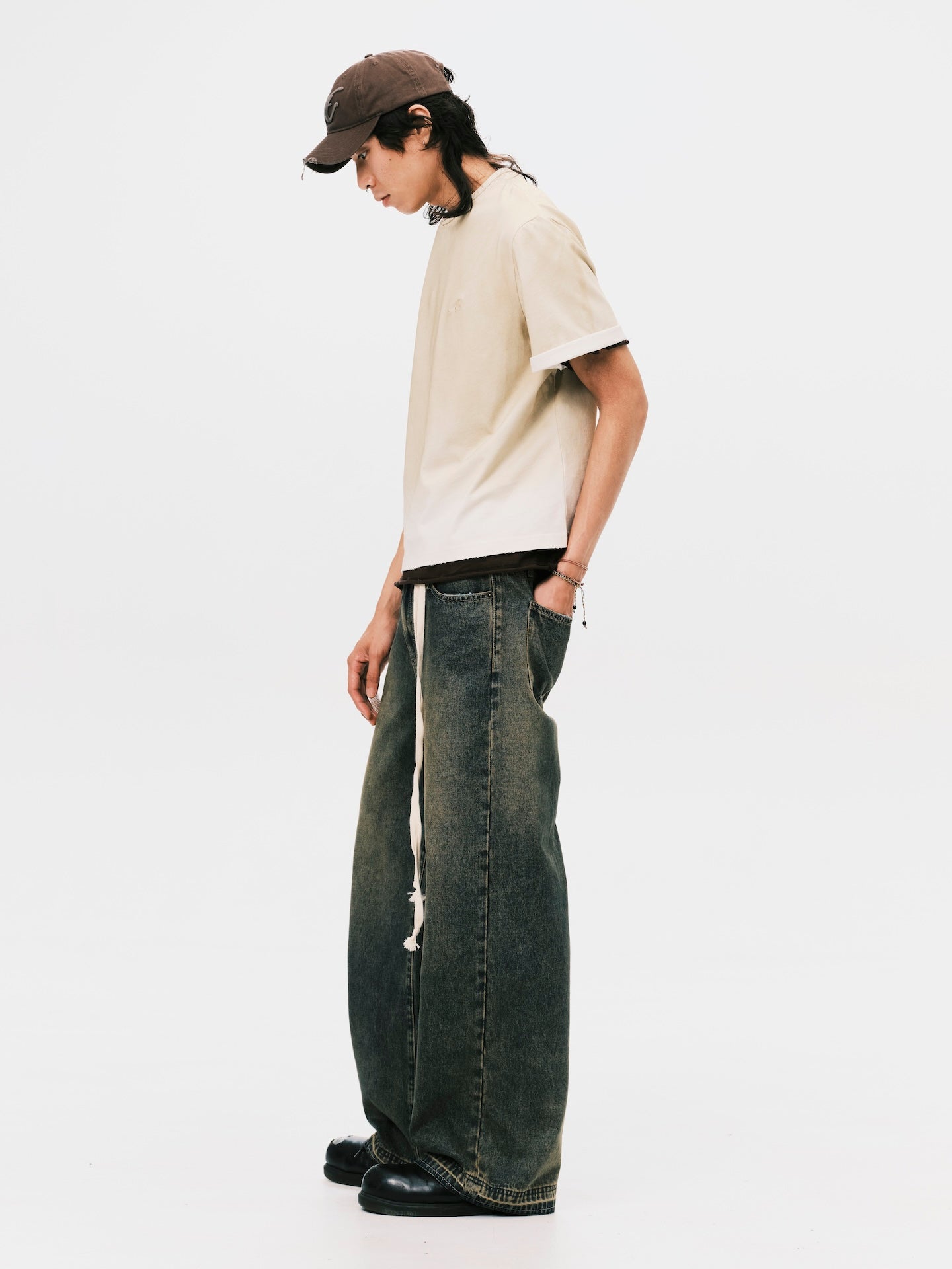 DIRTY WASHED CROPPED TEE DUST