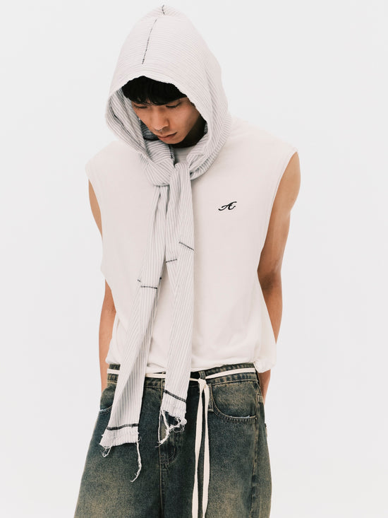 RAW EDGE HOODIE SCARF