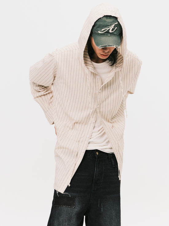 OVERSIZE HOODIE SHIRT BEIGE