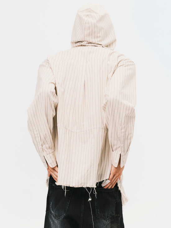 OVERSIZE HOODIE SHIRT BEIGE