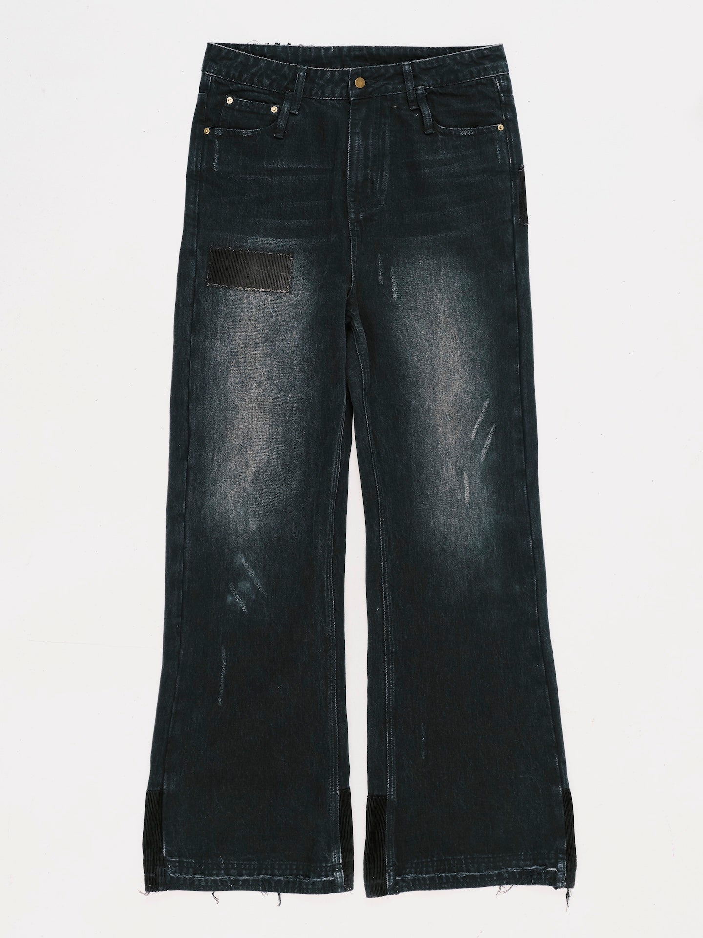 PATCHWORK DENIM JEANS BLACK