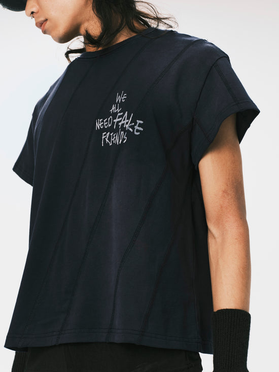 PRINT MUSCLE TEE NAVY