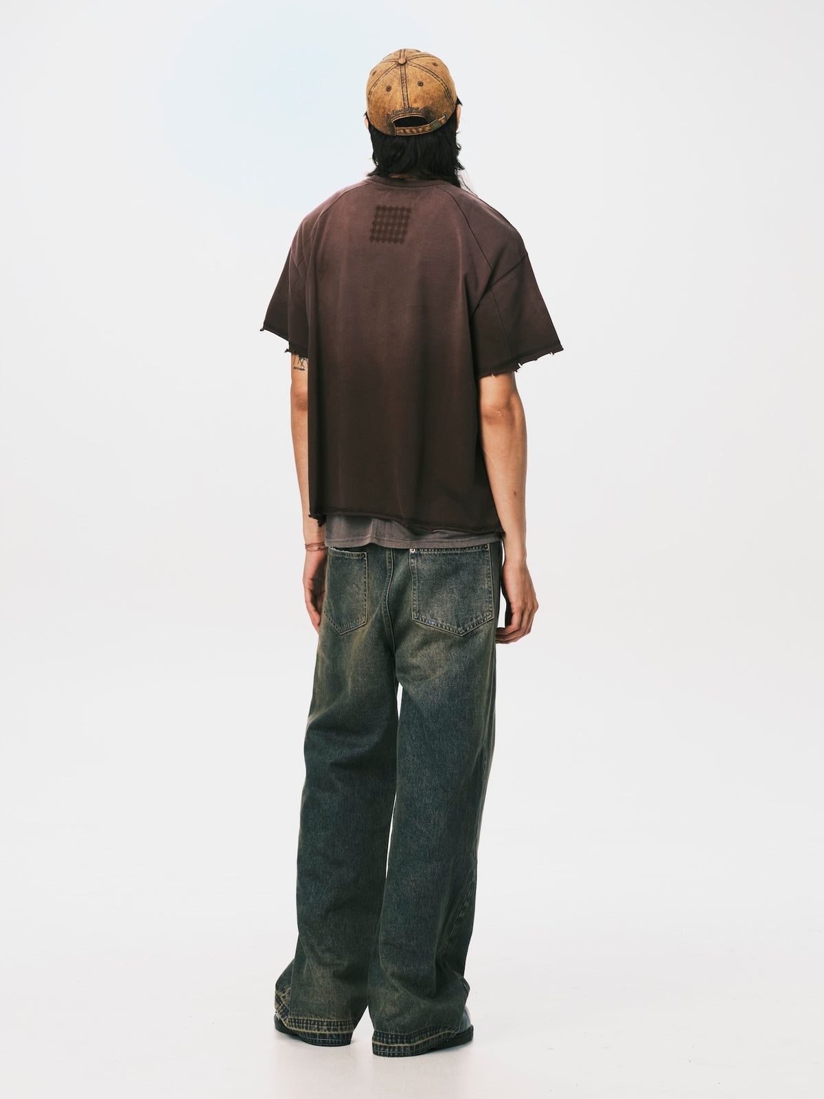 WASHED MUSCLE TEE BROWN