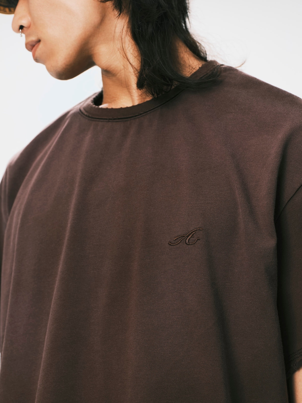 WASHED MUSCLE TEE BROWN