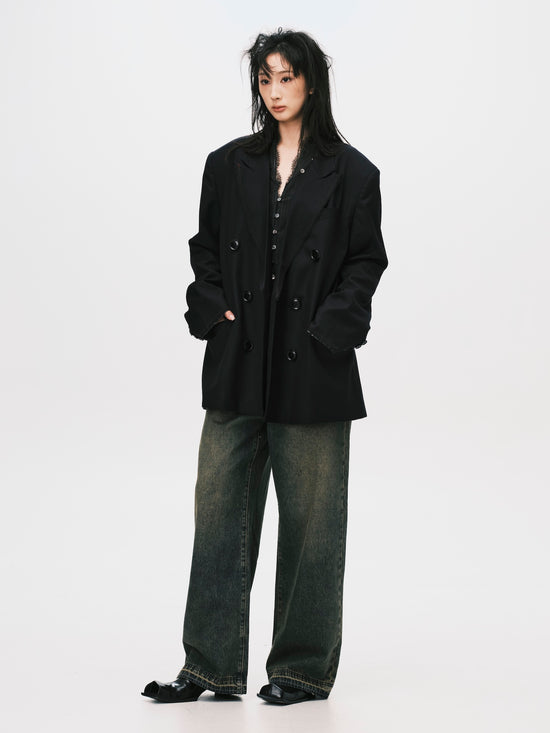 WASHED DENIM JEANS BROWN (WOMEN)