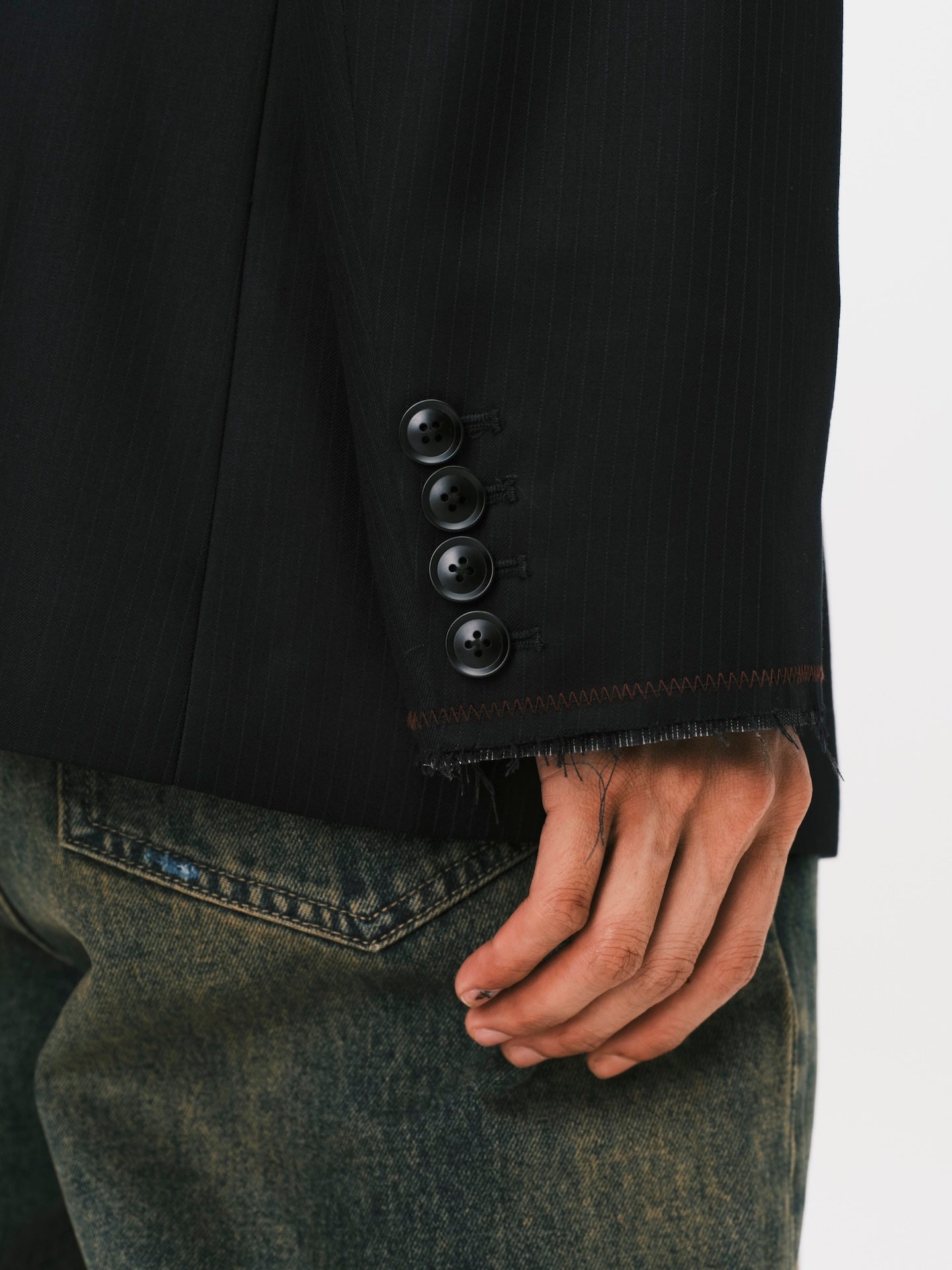 DOUBLE BREASTED SUIT JACKET BLACK