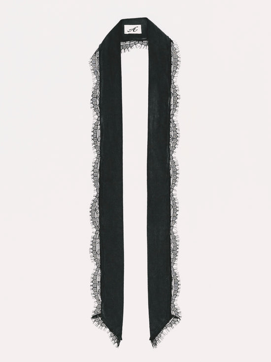 LACE WASHED SCARF BLACK (WOMEN)