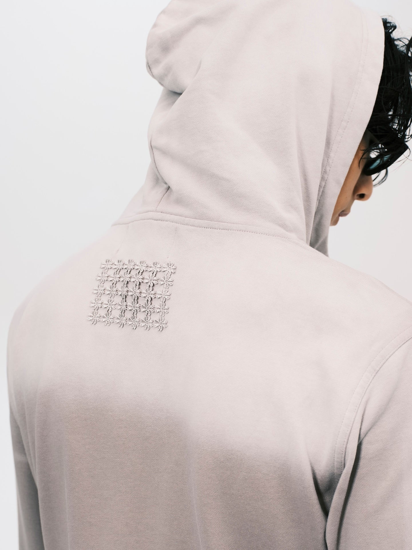 WASHED NAPOLEON ZIP HOODIE GREY