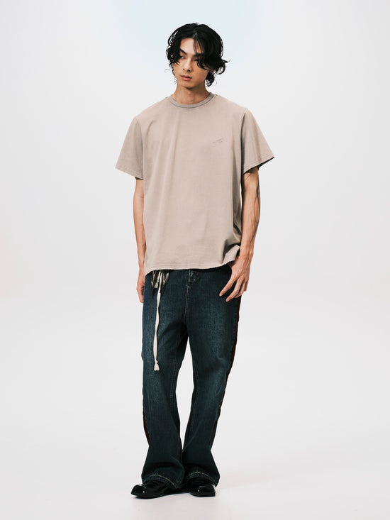 "A" OVERSIZE SS TEE BEIGE