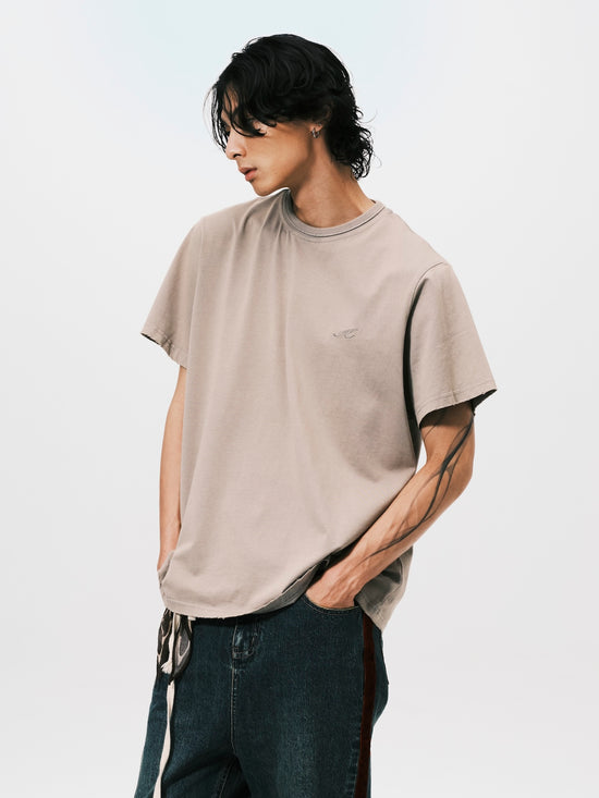 "A" OVERSIZE SS TEE BEIGE