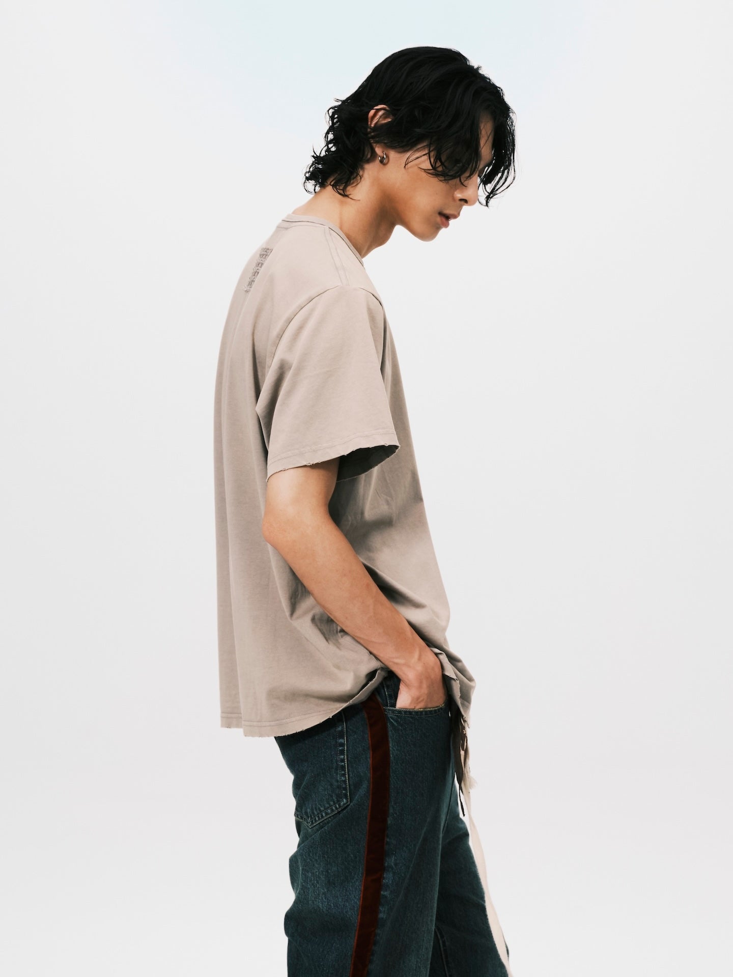 "A" OVERSIZE SS TEE BEIGE