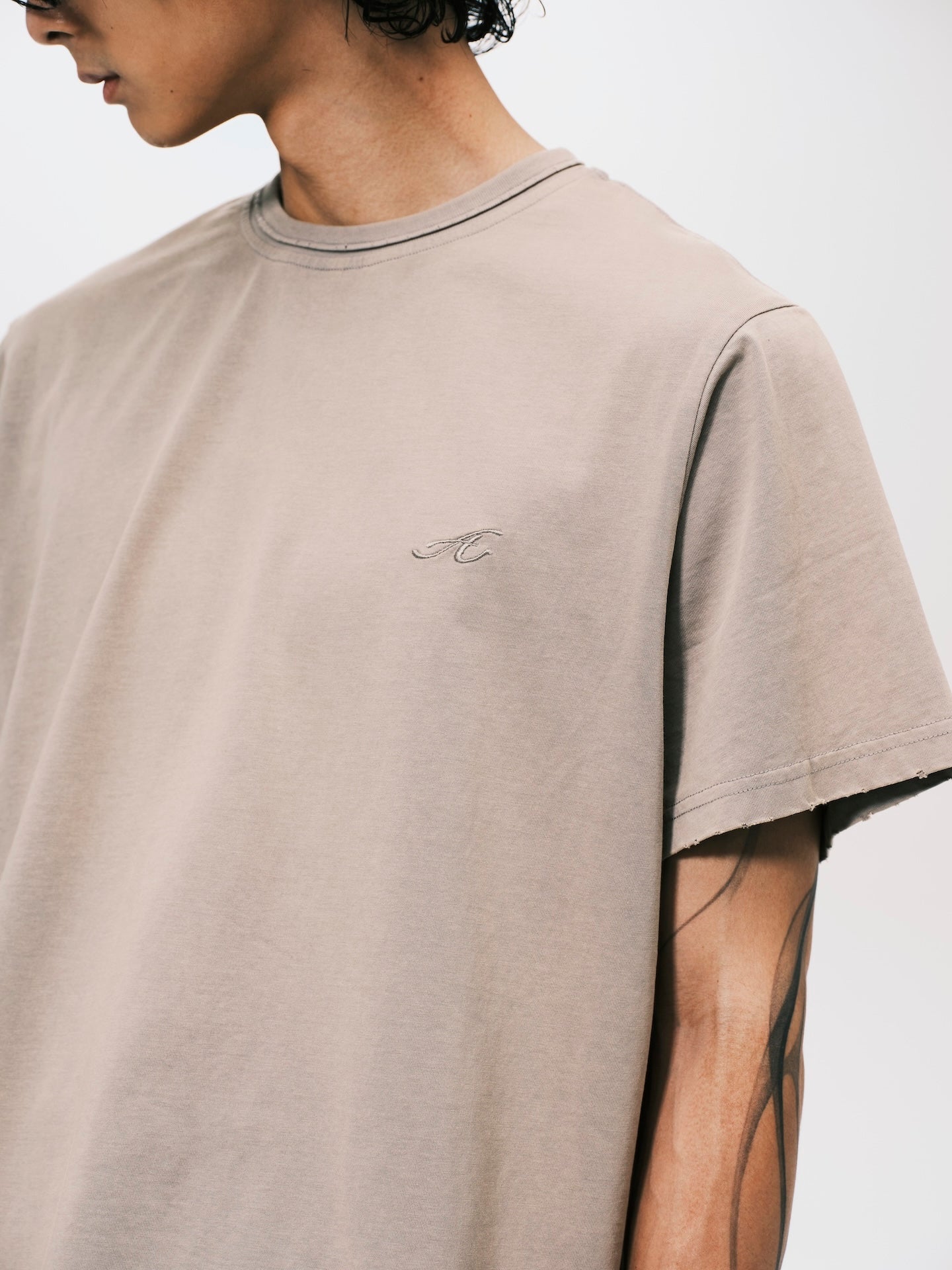 "A" OVERSIZE SS TEE BEIGE