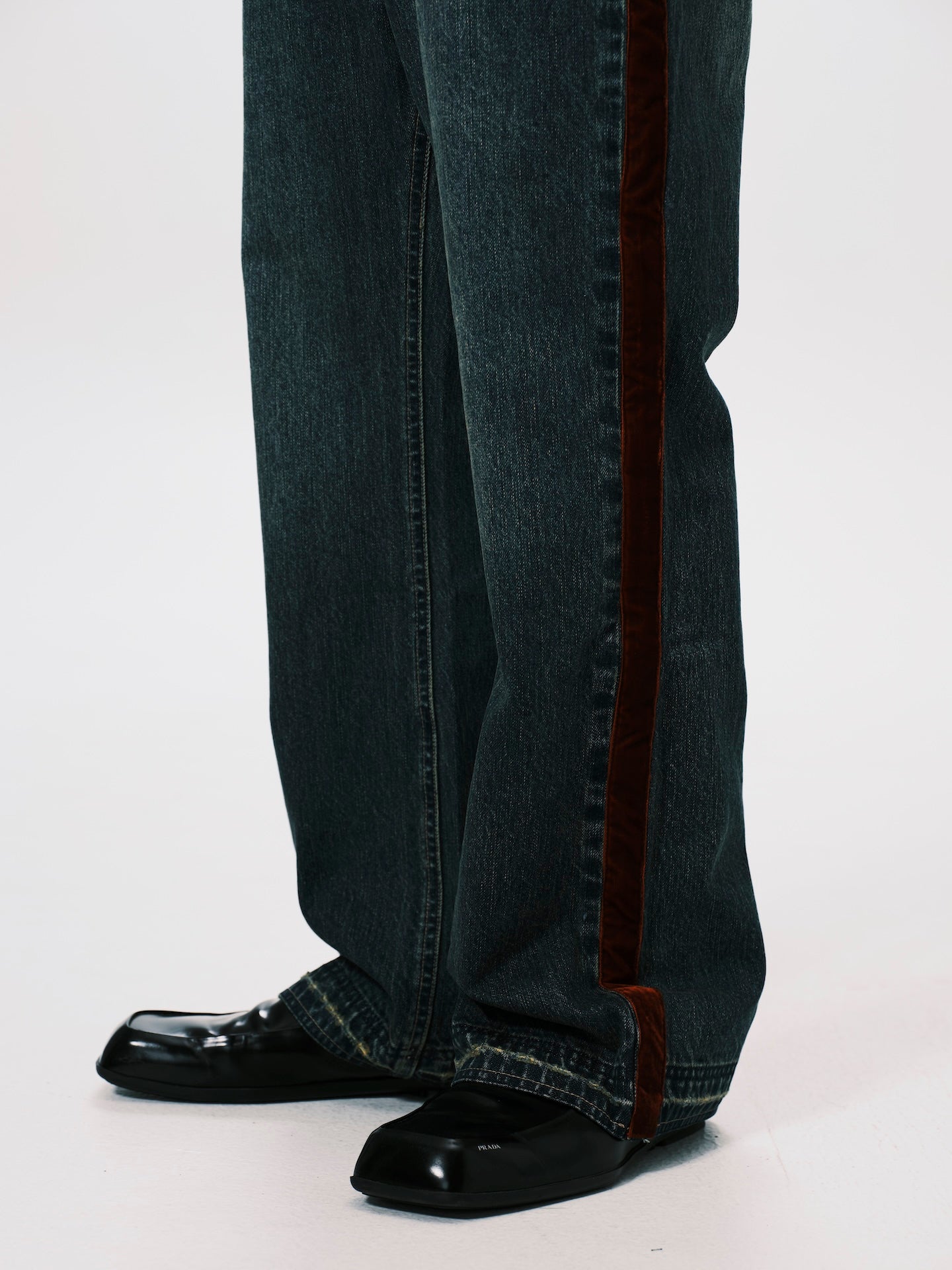 STRIPE BOOT CUT JEANS BLUE (PRE ORDER)
