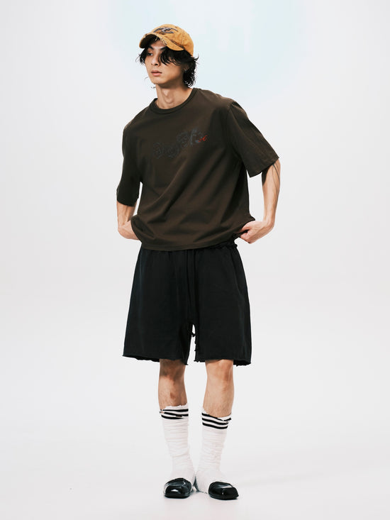 TEAM PRINT CROPPED TEE OLIVE