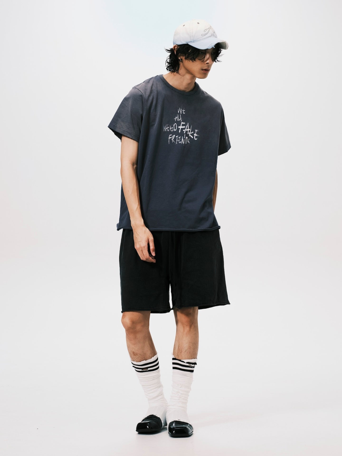 WANFF PRINT OVERSIZE TEE GREY