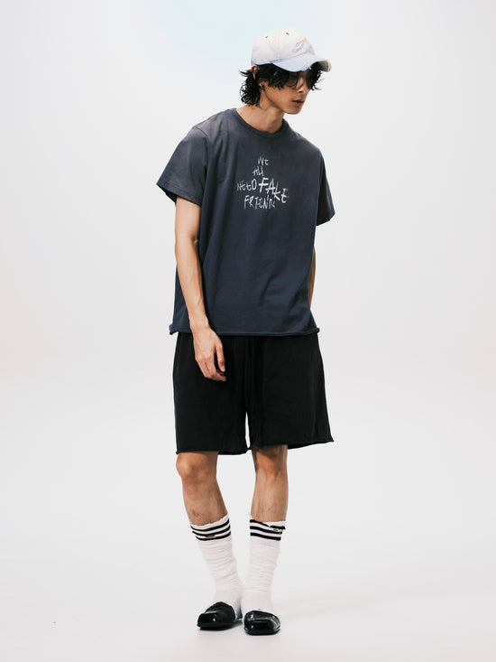 WANFF PRINT OVERSIZE TEE GREY