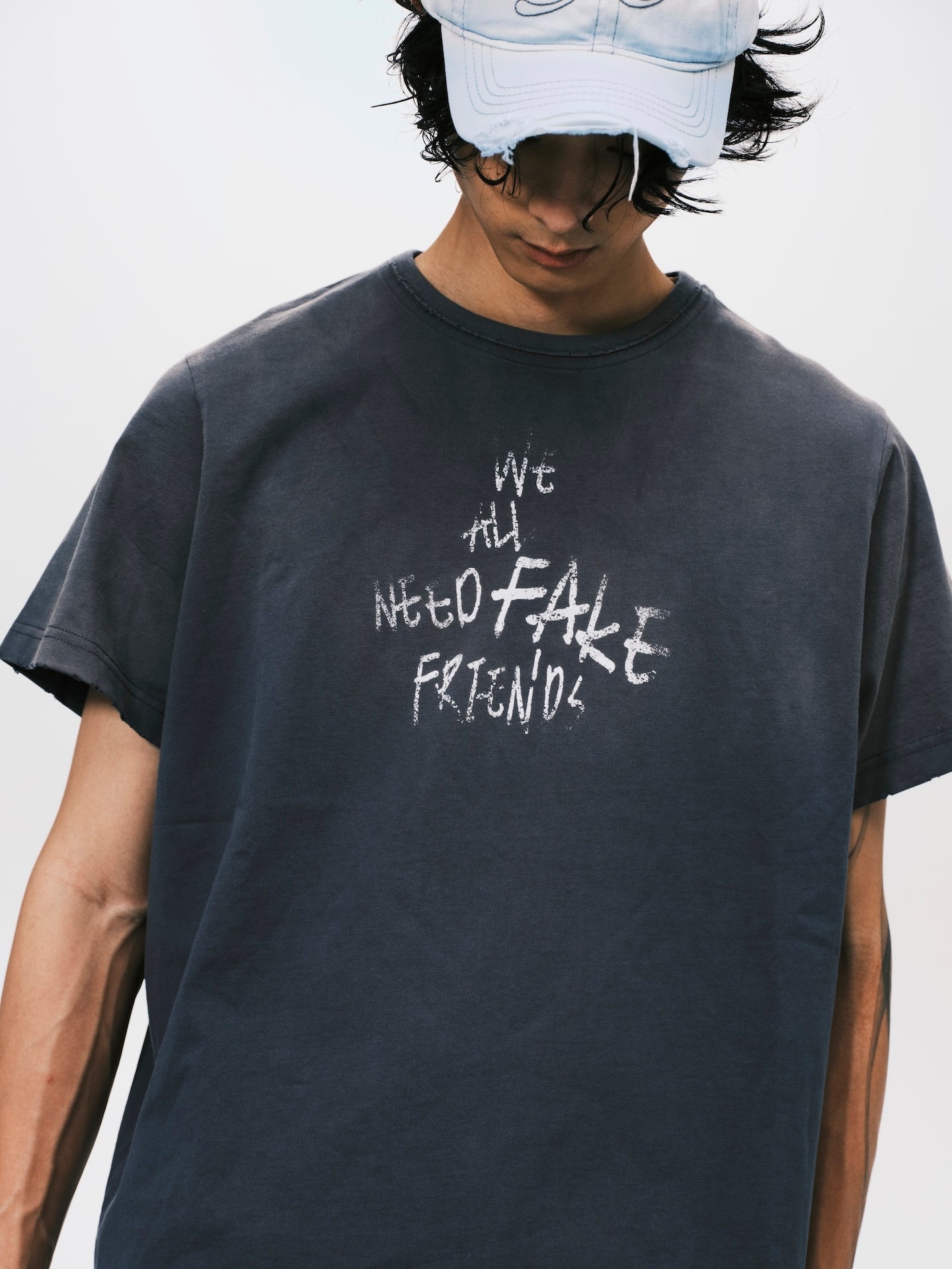 WANFF PRINT OVERSIZE TEE GREY