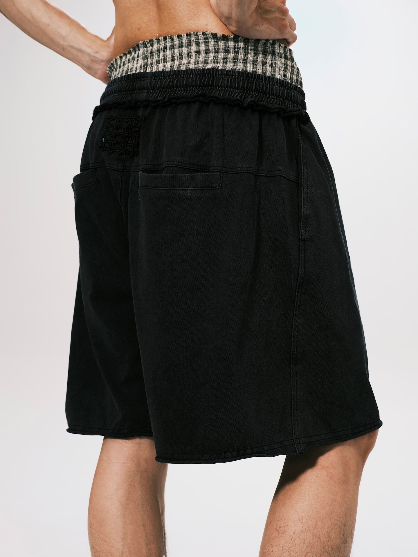 WASHED SWEAT SHORTS BLACK