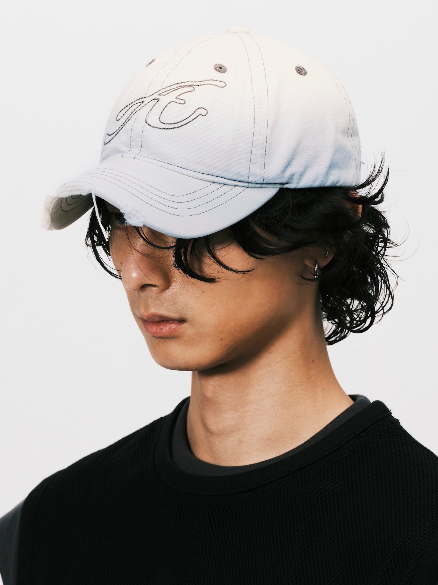 RAW EDGE BASEBALL CAP WHITE BLUE