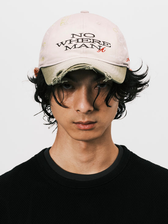 SKETCH RAW EDGE BASEBALL CAP BEIGE / GREEN