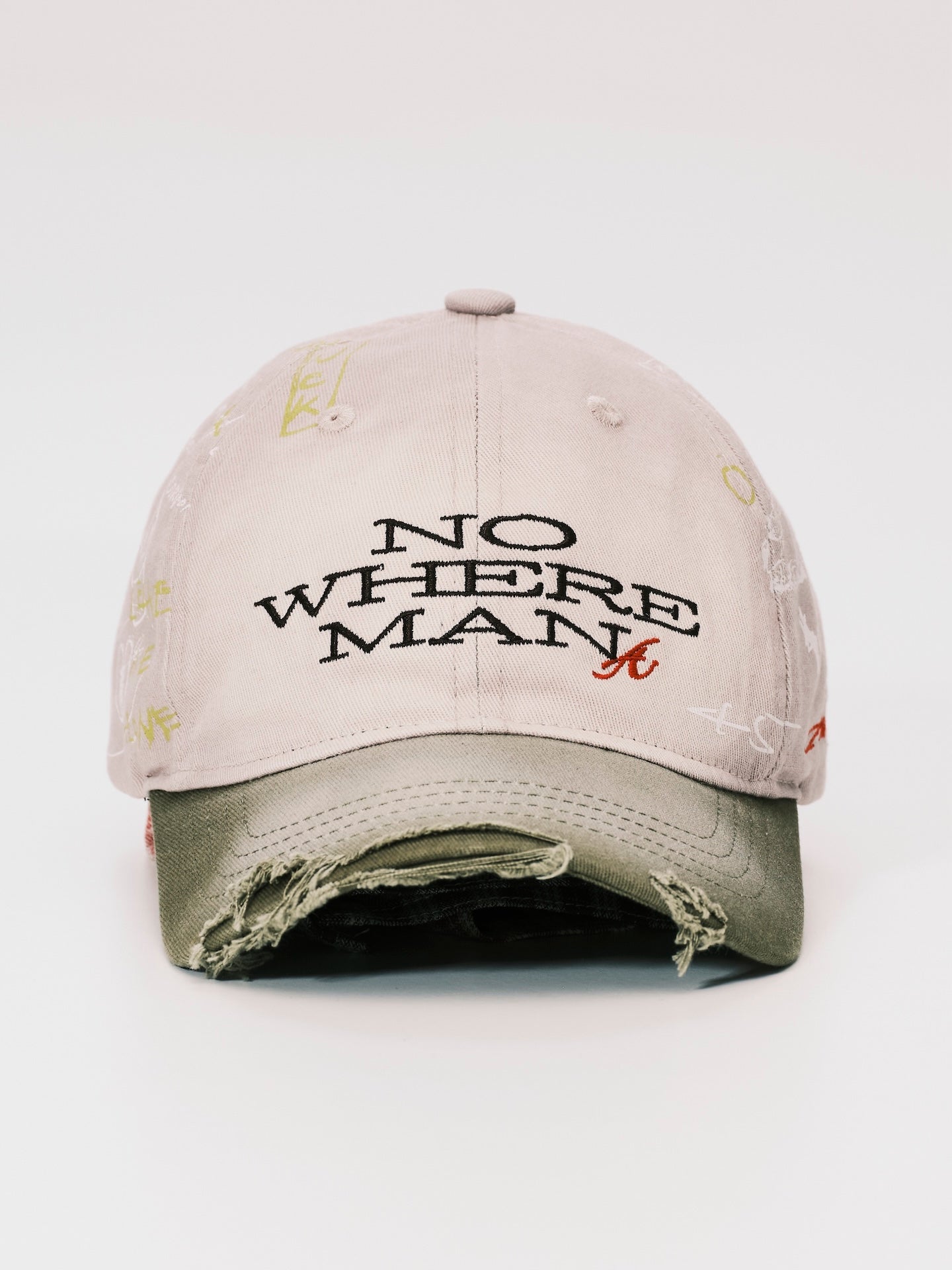 SKETCH RAW EDGE BASEBALL CAP BEIGE / GREEN