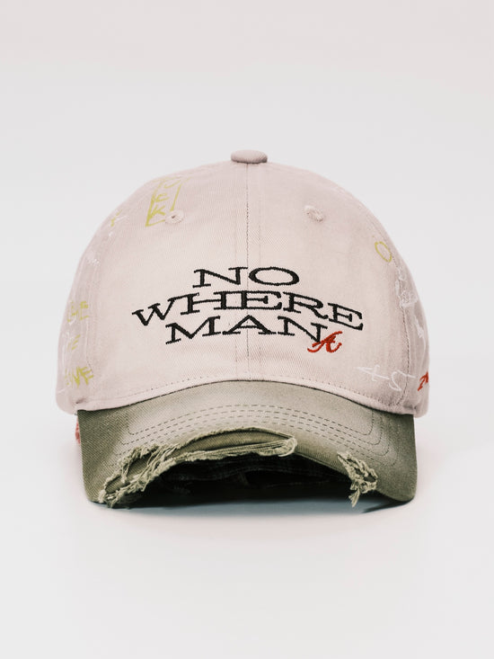 SKETCH RAW EDGE BASEBALL CAP BEIGE / GREEN