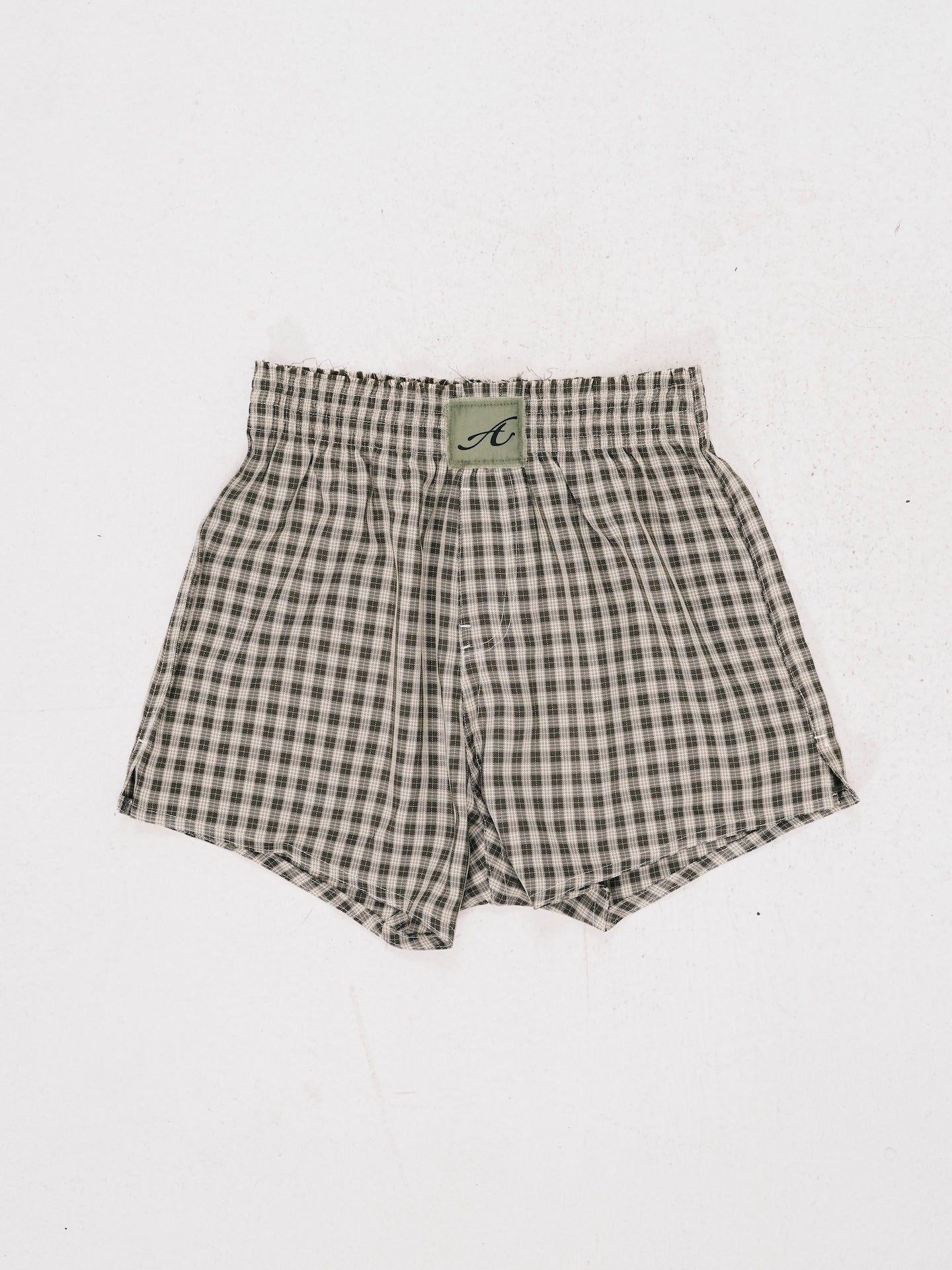 "A" PATCH CHECK BOXER BROWN (GENDER FREE)