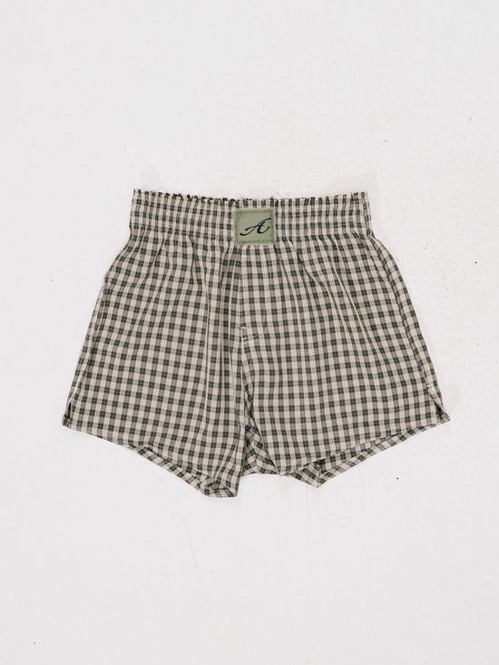 "A" PATCH CHECK BOXER BROWN (GENDER FREE)