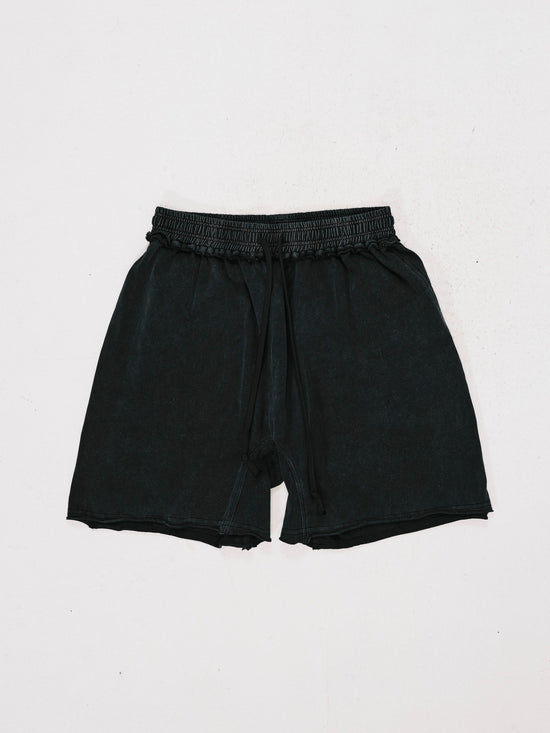 WASHED SWEAT SHORTS BLACK