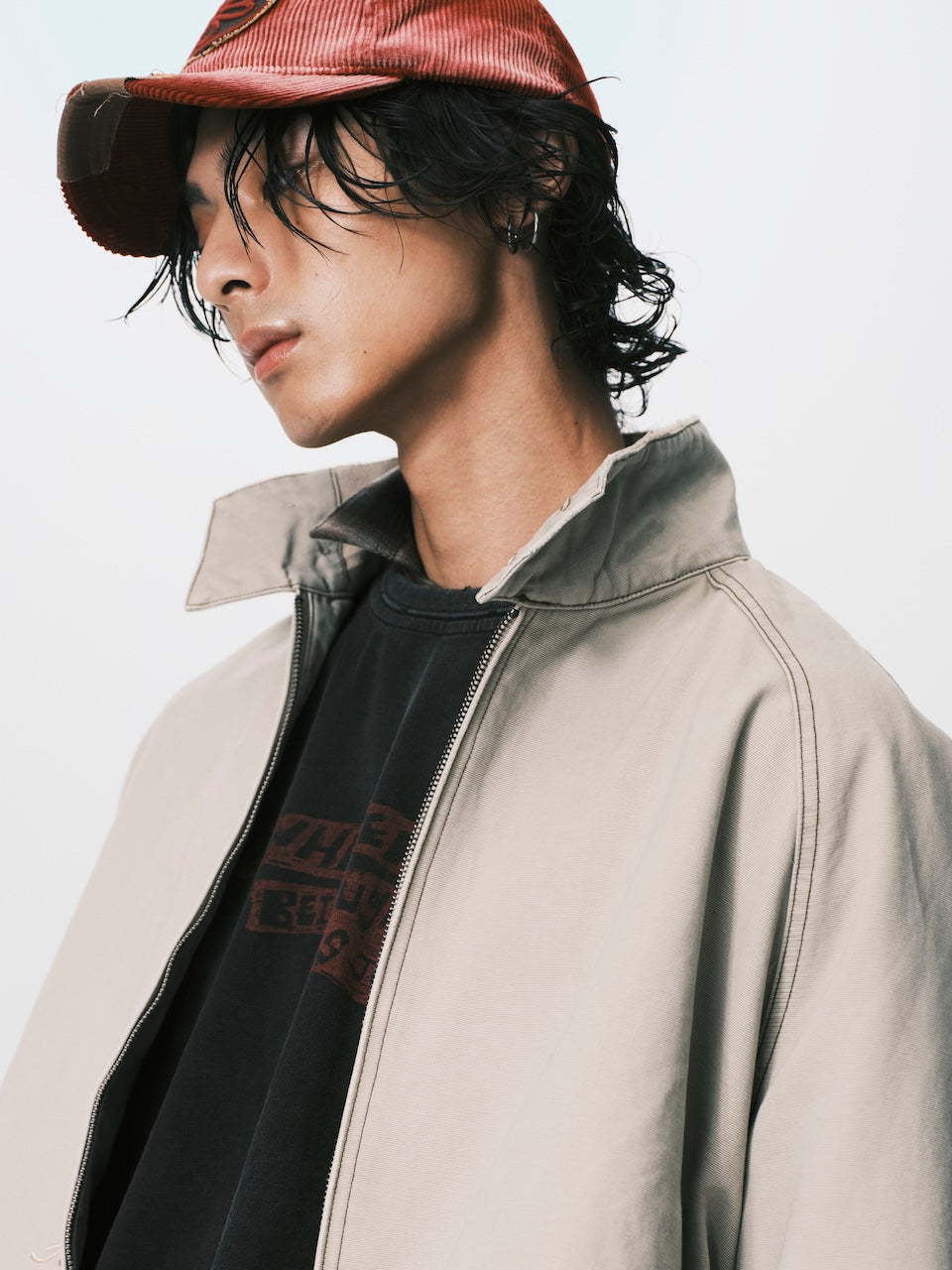RAGLAN ZIP-UP JACKET BEIGE
