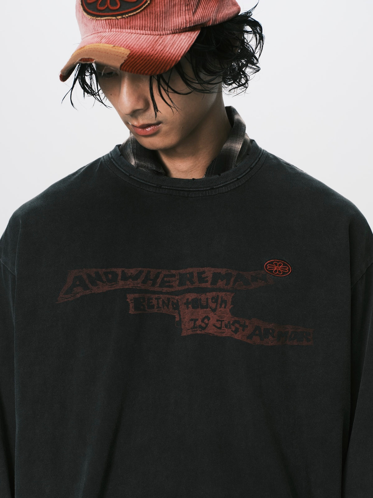 WASHED OVERSIZED GRAPHIC TEE BLACK