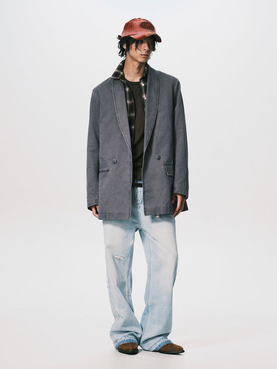 WASHED EMBROIDERY SUIT JACKET MAUVE（NEW ARRIVALS）