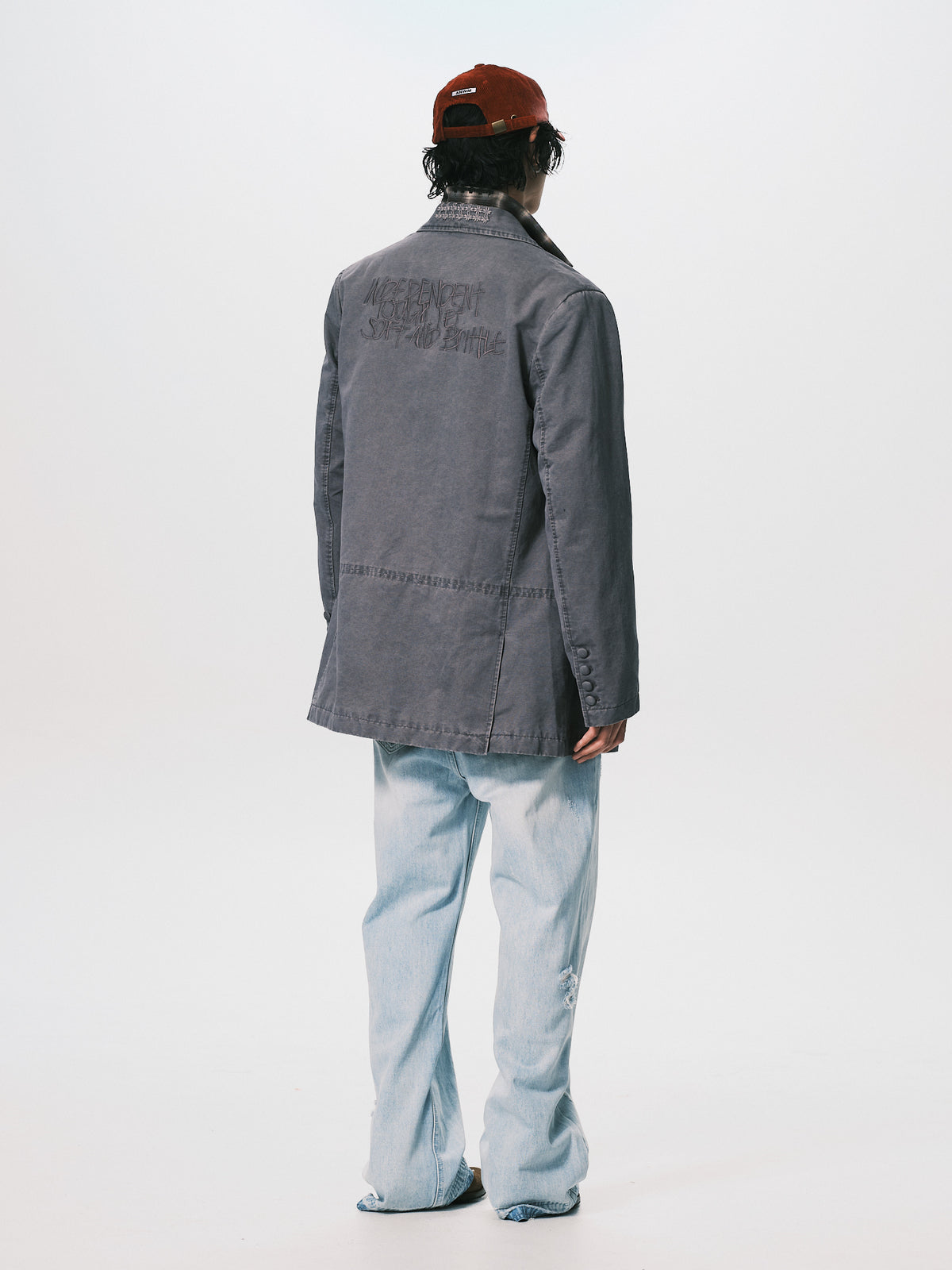 WASHED EMBROIDERY SUIT JACKET MAUVE（NEW ARRIVALS）
